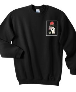 rose hand sweatshirt