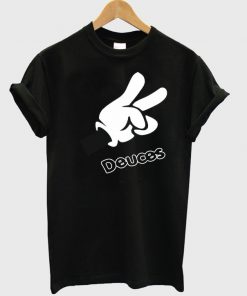 Mickey Mouse Hands Deuces T-shirt