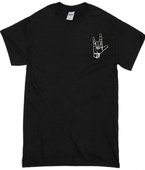 rock metal hand t-shirt