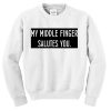 my middle finger salutes you sweatshirt