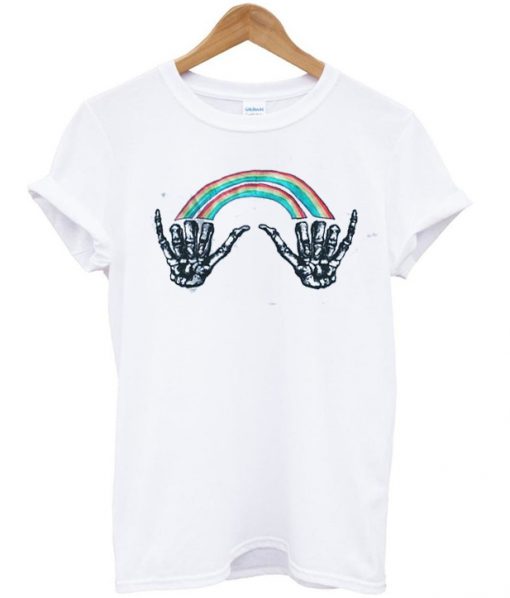 Double Rainbow Skeleton T-shirt
