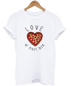 Love at First Bite Pizza Heart T-Shirt