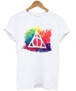 triangle of colorful t-shirt