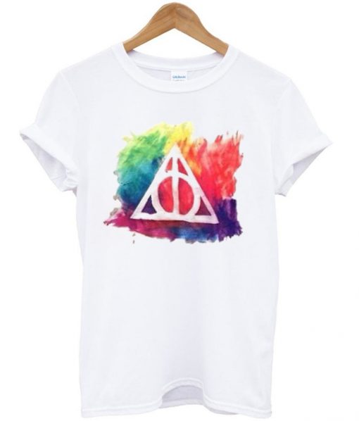 triangle of colorful t-shirt