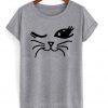 Winking Cat Fun Popular Cat Lover Graphic Feline Tee Shirt