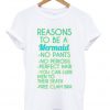 reasons to be a mermaid t-shirt