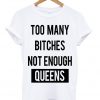 Too Many Btches Not Enough Queens T-shirt