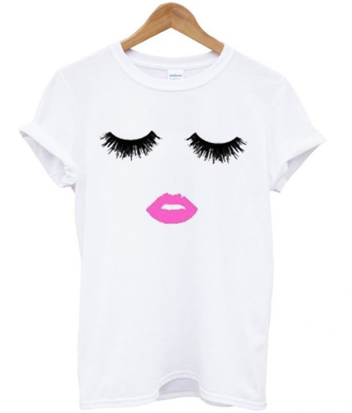 eyelashes and lips t-shirt