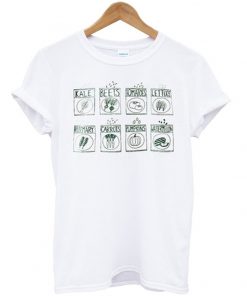 garden seeds screen kale beet tomatoes t-shirt