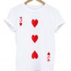 3 love heart card poker t-shirt
