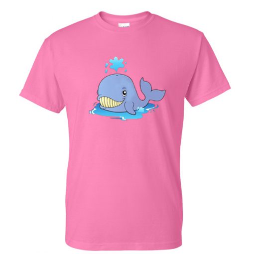 hot pink whale cartoon tshirt