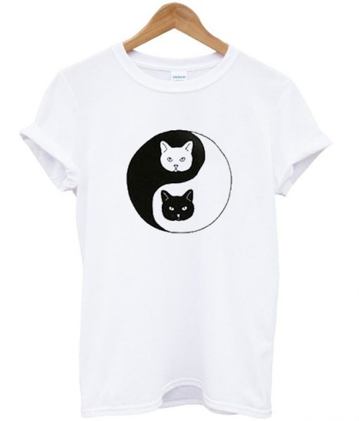 yin yang cat t-shirt