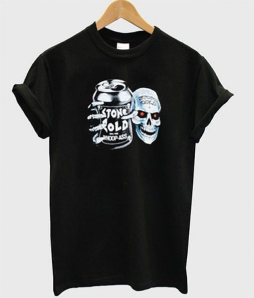 stone cold steve austin 100% pure whoops ass skull t-shirt