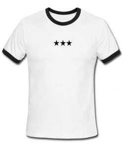 triple stars ringer t-shirt