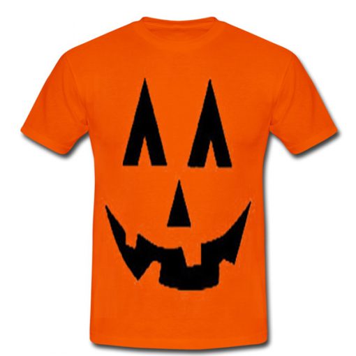 halloween pumpkin face orange tshirt