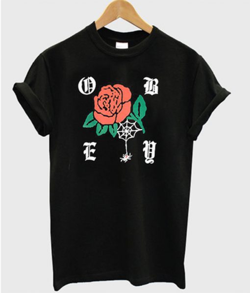 obey spider rose t-shirt