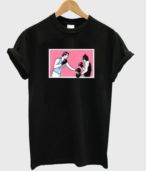 superman batman boxing parody t-shirt