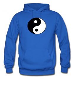 yin yang logo blue hoodie