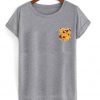 Sun Flower Print Pocket T Shirt