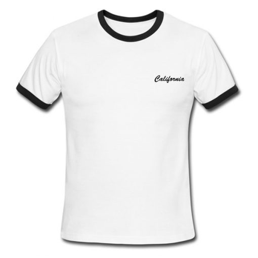 california font ringer tshirt