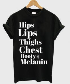 hips lips thighs chest booty & melanin t-shirt