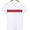 red blue orange strips accross t-shirt