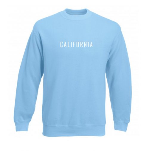california font blue sweatshirt
