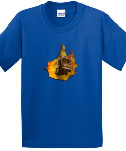 flaming bus tshirt