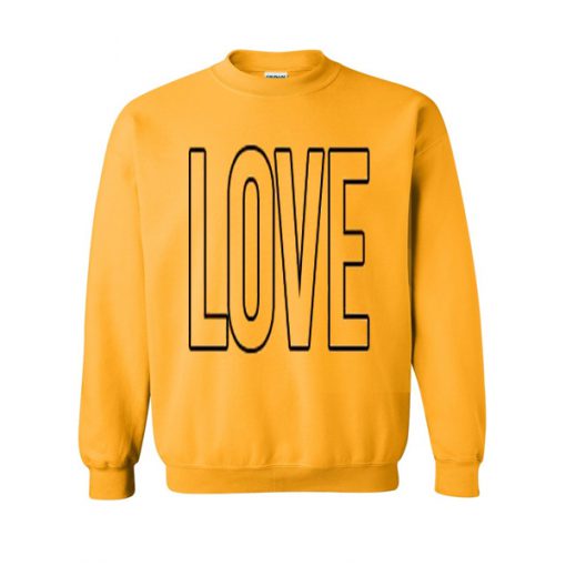 love yellow sweatshirt