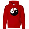 yin yang logo red hoodie