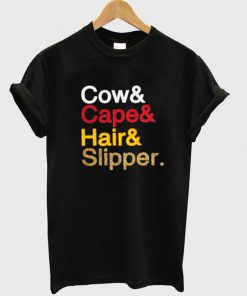 cow cape hair slipper t-shirt