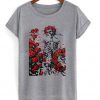 skeleton and roses gratefu dead l t-shirt