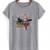 WWII corsair F4U flying angels blonde pinup girl t-shirt
