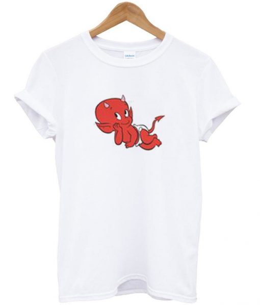 the little devil laying down t-shirt