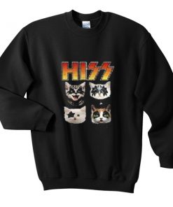 hiss kiss cats kittens rock sweatshirt