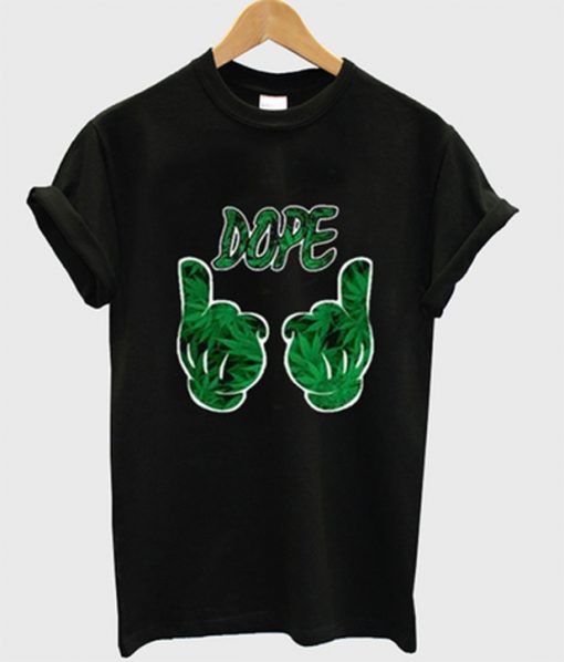 mickey mouse hand dope marijuana t-shirt