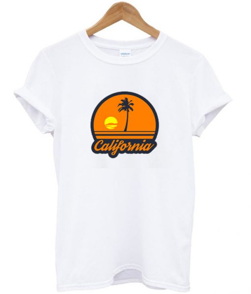 california sunset beach t-shirt