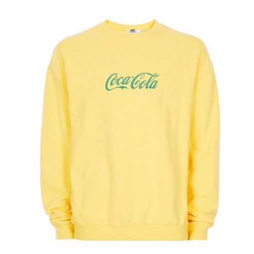 coca cola yellow sweatshirt