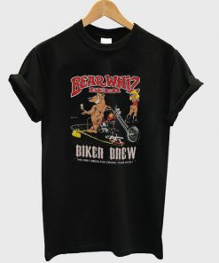 bear whiz beer biker brew t-shirt