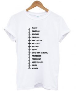 beard length chart t-shirt