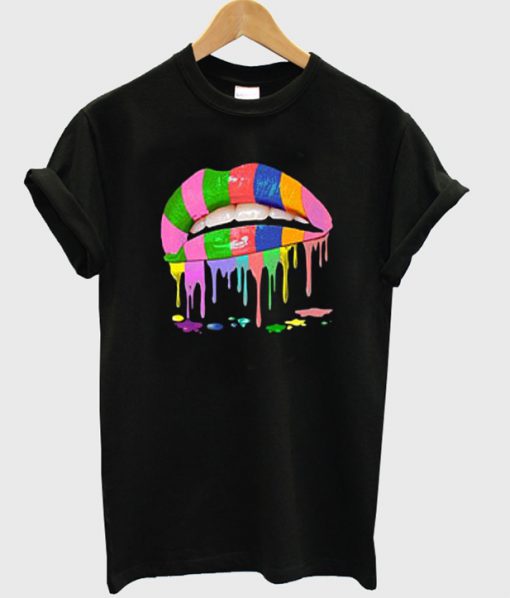 lips rainbow t-shirt
