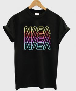 nasa font neon t-shirt