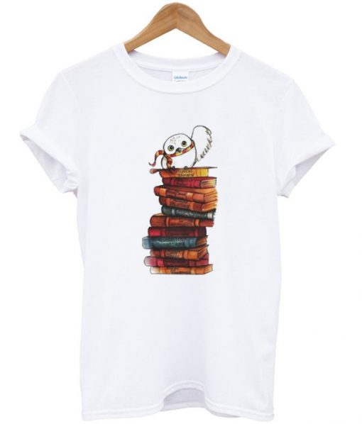 owl and books t-shirt
