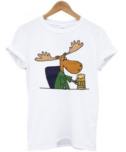 moose drinking beer t-shirt
