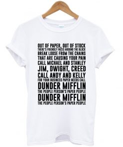 dunder mifflin song t-shirt