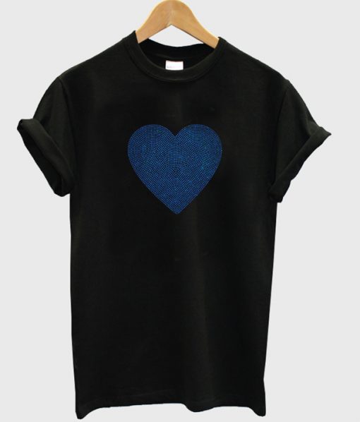 love blue heart t-shirt