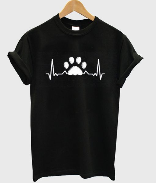 paw heartbeat t-shirt