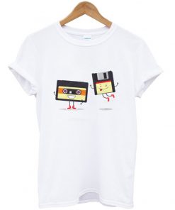 floppy and cassette tape t-shirt