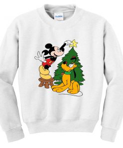 mickey mouse and pluto christmas sweatshirt