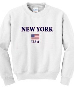 new york USA flag sweatshirt